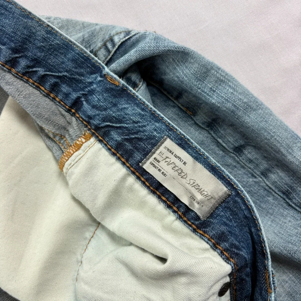 Denim‎ & Supply Ralph Lauren Jeans Mens 40x30 Blue Tapered Straight Distressed